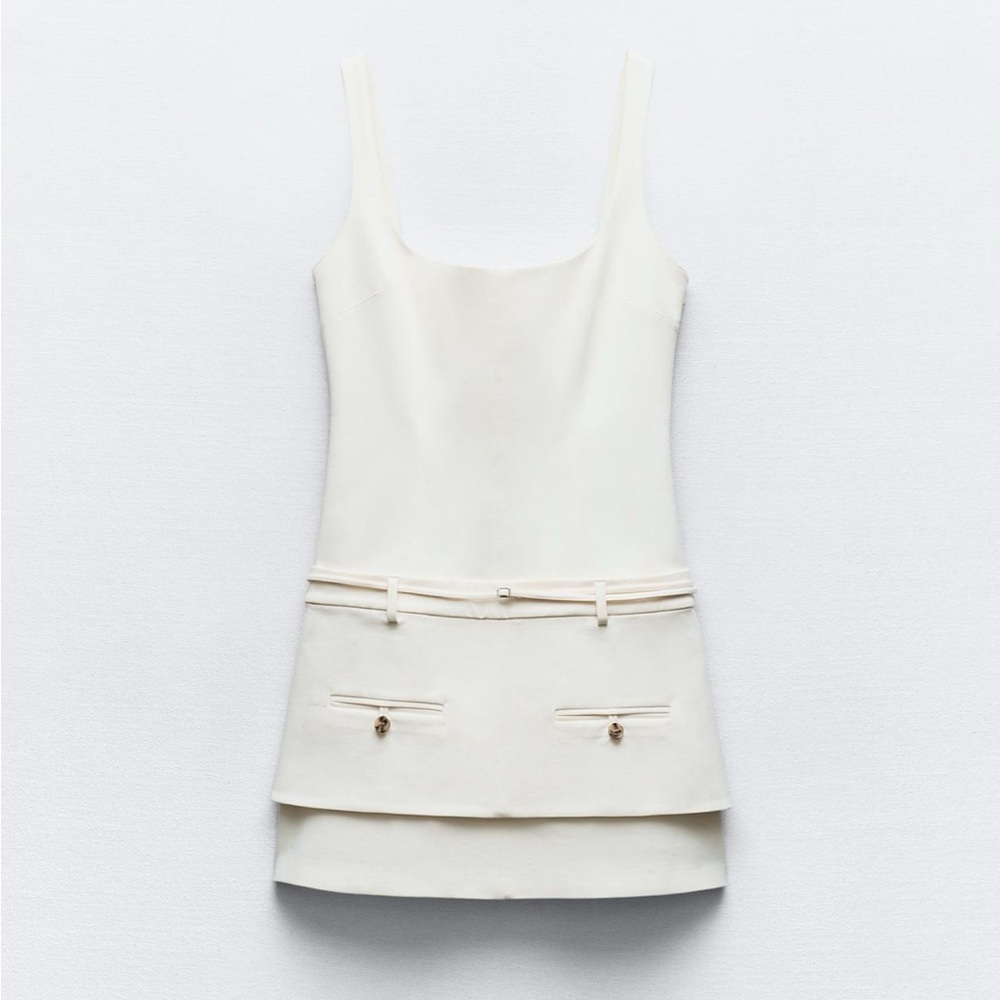 Belted fitted mini dress